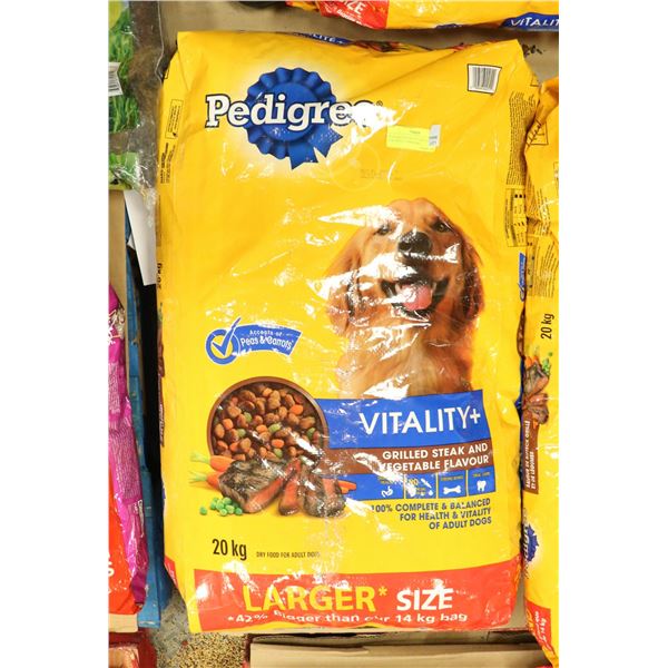 PEDIGREE VITALITY+ DRY FOOD FOR ADULT DOGS 20KG