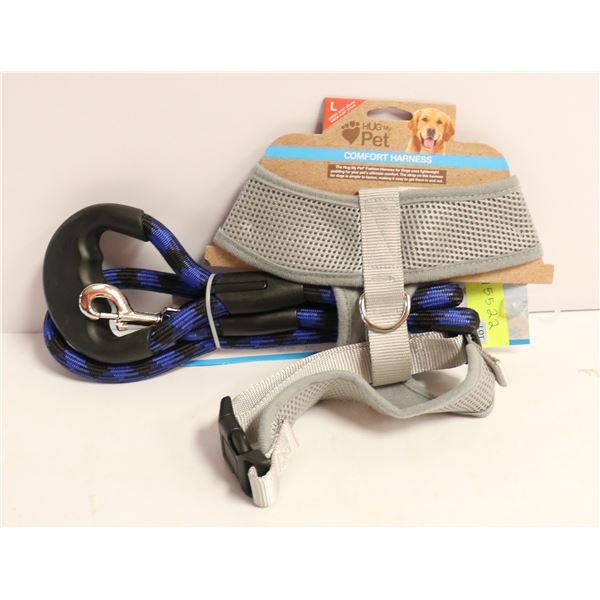 NEW ROPE LEASH & SIZE L HARNESS