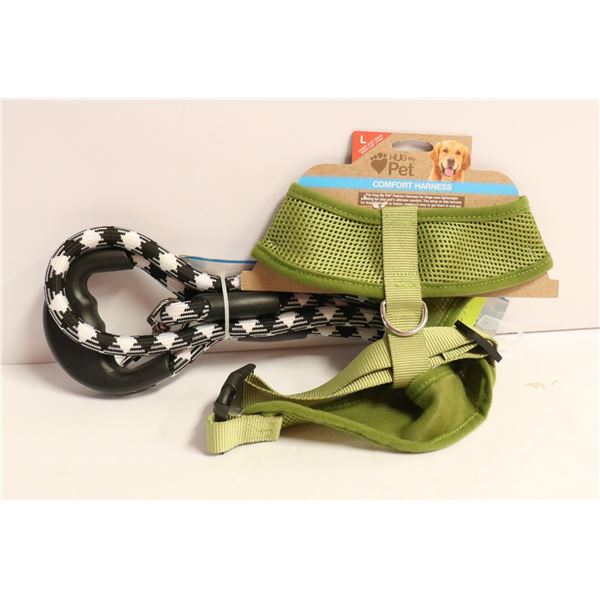 NEW ROPE LEASH & SIZE L HARNESS