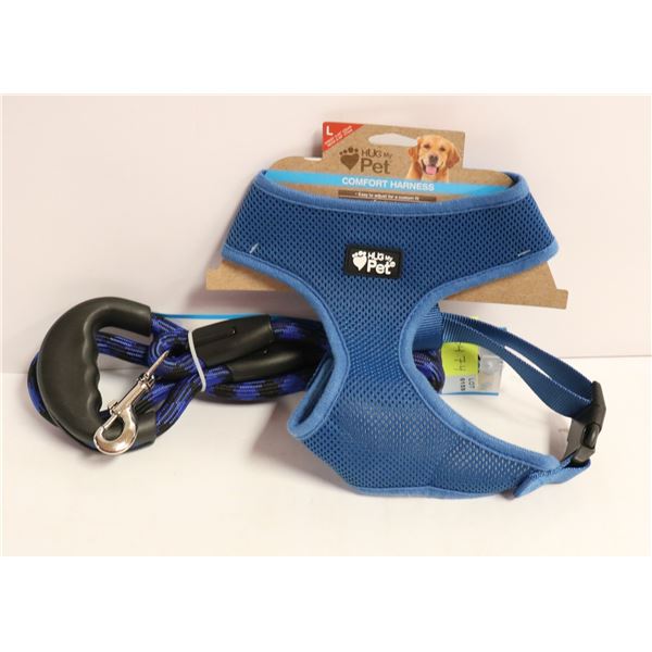 NEW ROPE LEASH & SIZE L HARNESS