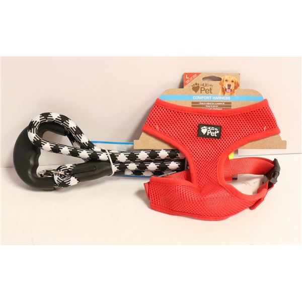 NEW ROPE LEASH & SIZE L HARNESS