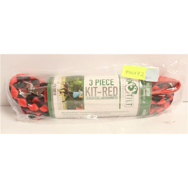 HEAD TILT RED 3PC KITS INCLUDES LEASH, COLLAR &