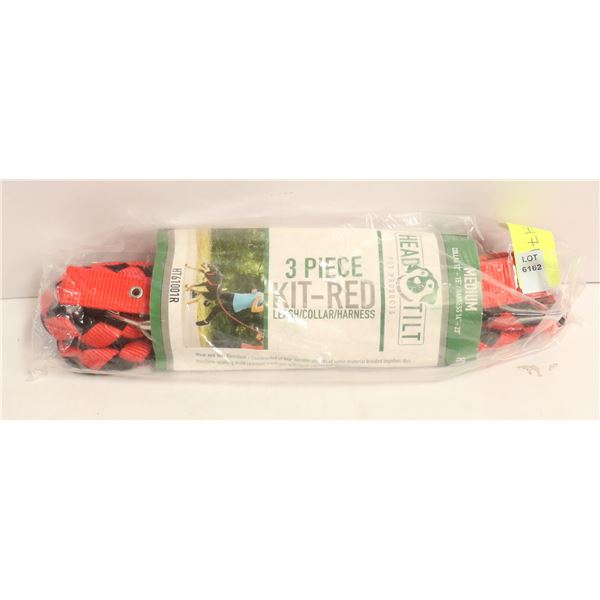 HEAD TILT RED 3PC KITS INCLUDES LEASH, COLLAR &