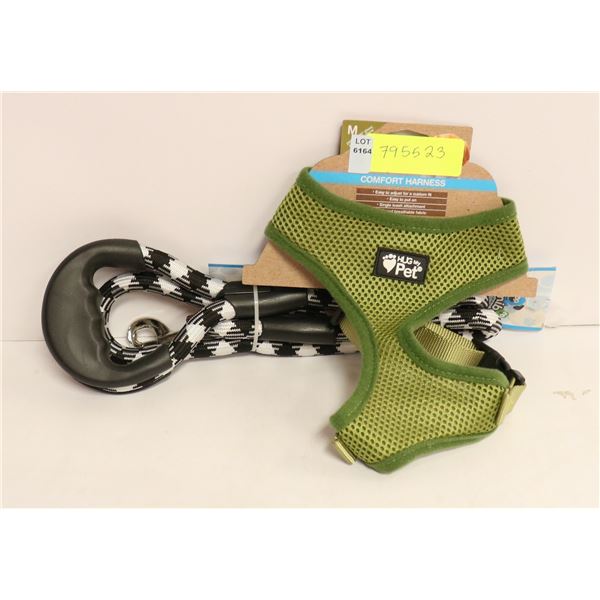 NEW ROPE LEASH & SIZE M HARNESS