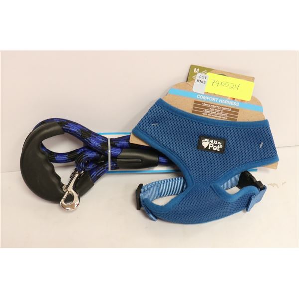 NEW ROPE LEASH & SIZE M HARNESS