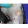 Image 25 : Qty 3 Ear Buds, Charging Cords, Binoculars, Lit Mobile Charging Bank, Watches, etc