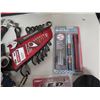 Image 8 : Misc Tools: Level, Flashlights, Wrench Sets, X-Acto Knife Set, etc in Milwaukee Bag
