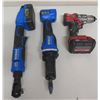 Image 1 : Kobalt KRW 124B-03 Ratchet, KDG 1248-03 Die Grinder & Milwaukee 2804-20 Drill
