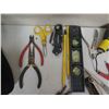 Image 2 : Misc Tools: Porter Cable Batter Charger, Pliers, Level, Wrenches, etc in Husky Bag