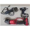 Image 1 : Qty 2 Angle Grinders: Bosch & Craftsman CMCG400 & Ryobi Drill Driver