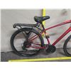 Image 2 : Red 7 Speed Hybrid Bike w/ Sport Tires & Rear Carrier Rack