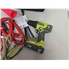 Image 2 : Slime Digital Inflator, Ryobi Drill, Car Vac,  Jumper Cables & Tools in Justin Case Bag