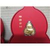 Image 2 : Asian Gold Colored Elephant w/ Vase in Decorative Red Case