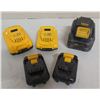 Image 1 : Qty 5 DeWalt Batteries: 2 @ 20V Lithium Ion, 12V Lithium Ion & Flex Volt 60V