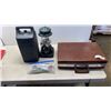 Image 1 : COLEMAN LANTERN WITH CARRYING CASE AND ACCESSORIES AND VINTAGE BRIEFCASE