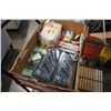 Image 1 : BOX OF NEW HARDWARE, TOOLS AND LIME
