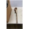 Image 2 : LENOX 24 INCH PIPE WRENCH AND BOX OF PLUMBING FITTINGS, METAL AND PLASTIC