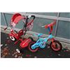 Image 1 : SPIDERMAN KIDS BIKE AND RADIO FLYER TRICYCLE WITH STEERING HANDLE