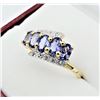 Image 2 : NEW STERLING SILVER 5MM X 3MM GENUINE TANZANITE (1.2CTS) & WHITE TOPAZ RING, W/A $960.00, SIZE 7