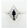 Image 1 : NEW STERLING SILVER 8MM X 4MM GENUINE SAPPHIRE (0.65CTS) & CZ RING, W/A $685.00