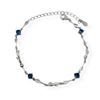 Image 1 : NEW STERLING SILVER 4MM X 4MM GENUINE APATITE (1.16CTS) & CZ BRACELET, W/A $720.00