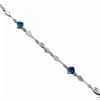 Image 2 : NEW STERLING SILVER 4MM X 4MM GENUINE APATITE (1.16CTS) & CZ BRACELET, W/A $720.00