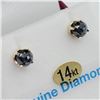Image 2 : NEW 14KT. YELLOW GOLD 4.62MM X 4.61MM GENUINE BLACK DIAMOND STUD EARRINGS, 1.05CTS OF DIAMOND, RETAI