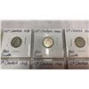 Image 2 : 7 CANADIAN WWII SILVER DIMES - 1939-1945 ALL DATES .800 SILVER