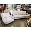 Image 1 : CRATE AND BARREL ROCHELLE SOFA AND CHAIR - DESERT, RETAIL $4998