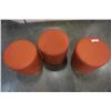 Image 2 : 3 VINTAGE ORANGE OTTOMANS