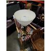 Image 2 : VINTAGE BRASS FLOOR LAMP WITH GLASS SHADE