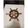 Image 1 : INLAID WOOD AND SOLID BRASS CANADIAN SHIPS WHEEL 18 1/2 INCH DIAMETER