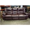 Image 2 : BURGUNDY 2 PIECE RECLINING SOFA SET - SOFA 80 INCHES WIDE AND LOVESEAT 5 FOOT WIDE