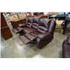Image 8 : BURGUNDY 2 PIECE RECLINING SOFA SET - SOFA 80 INCHES WIDE AND LOVESEAT 5 FOOT WIDE