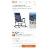 Image 1 : Costway Blue Metal Folding Zero Gravity Outdoor Rocking Chair with Headrest Retail $113 USD