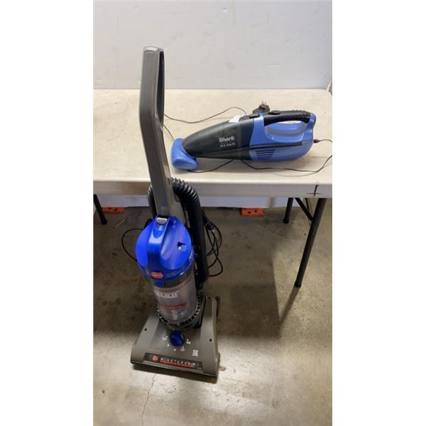 HOOVER WIND TUNNEL BAGLESS VACUUM AND SHARK CORDLESS VACUUM BOTH WORKING