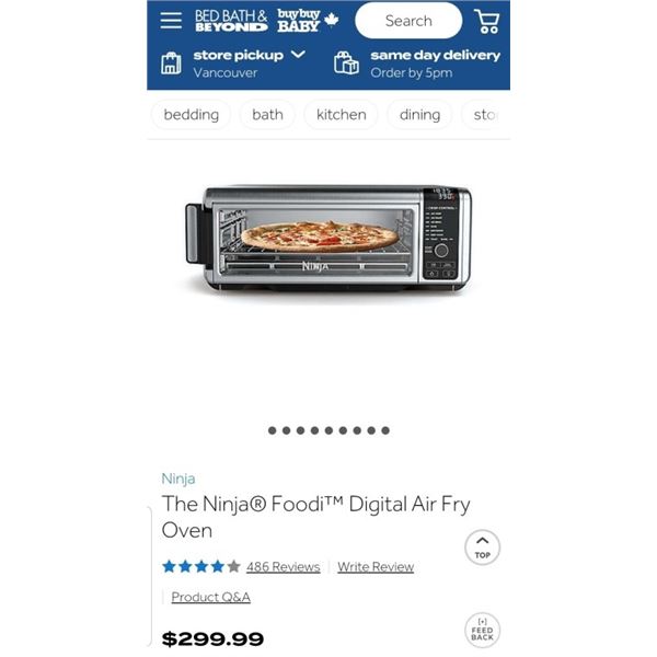 The Ninja® Foodi™ Digital Air Fry Oven - Working, Retail $299.99