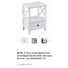 Image 1 : White 2 Pcs Living Room End Side Nightstands With Storage Drawer