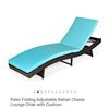 Image 2 : Patio Folding Adjustable Rattan Chaise Lounge Chair with Cushion