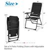 Image 2 : Set of 4 Patio Folding Chairs with Adjustable Backrest