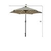 Image 2 : Costway 9' Solar LED Lighted Patio Market Umbrella Tilt Adjustment Crank Lift Tan