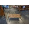 Image 2 : BRASS AND WOOD MAGAZINE RACK AND WOOD MAGAZINE RACK ENDTABLE