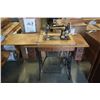 Image 1 : ANTIQUE SINGER TREADLE BASE SEWING MACHINE