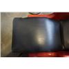 Image 8 : 1951 BLACK AND RED LEATHER MID CENTURY STUDDED RECLINER CHAIR