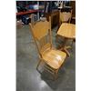 Image 3 : DROPLEAF DINING TABLE AND 2 PRESSBACK CHAIRS