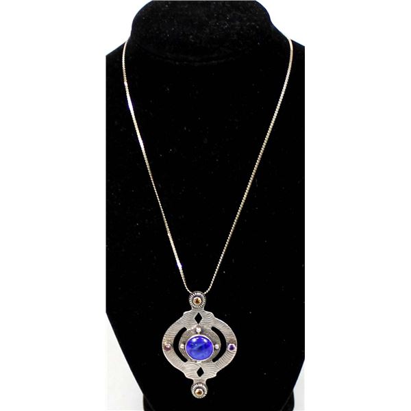Anna King Sterling Amethyst Pendant Necklace