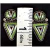 Image 6 : Navajo Sterling Gaspeite & Opal Inlay Earrings