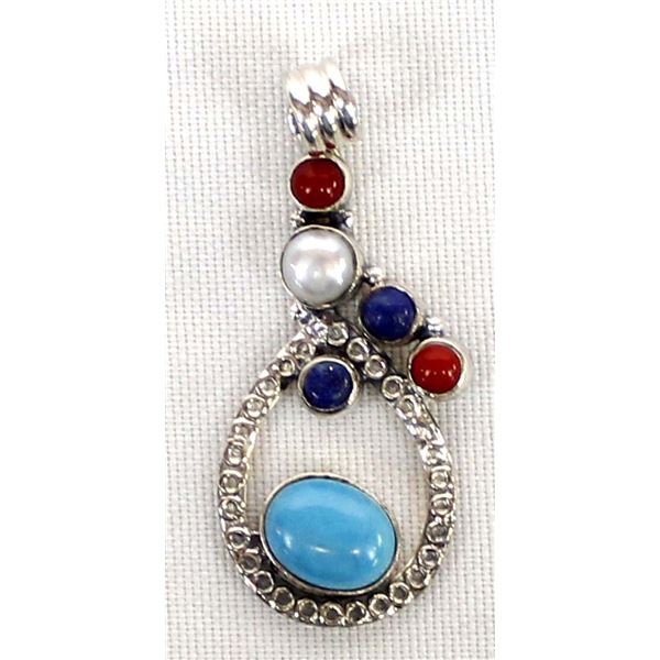 Sterling Multi-Stone Pendant