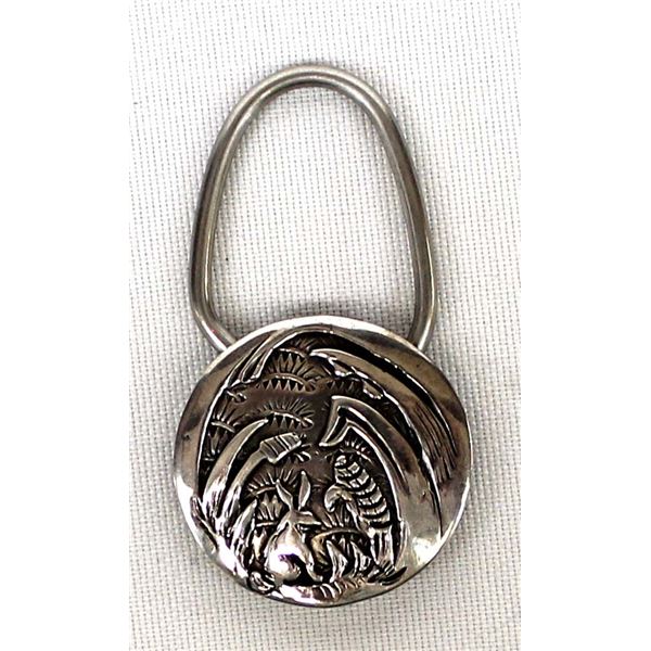 Navajo Incised Sterling Keyring by Tom Jackson