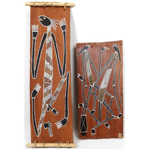 2 Australian Aboriginal Bark Art
